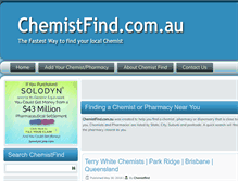 Tablet Screenshot of chemistfind.com.au